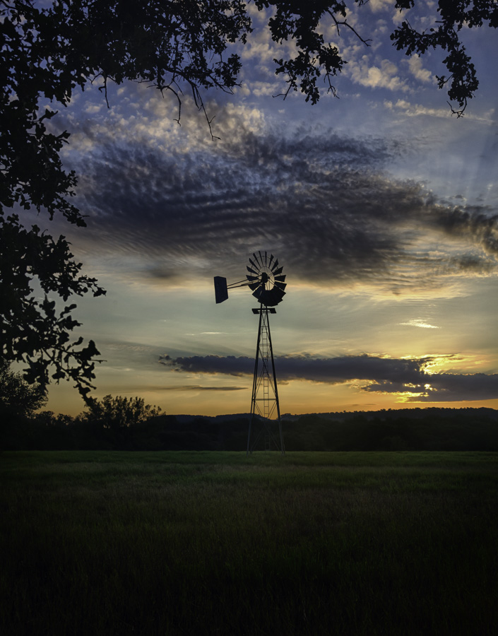 Windmill at sunrise, Southlake, Texas