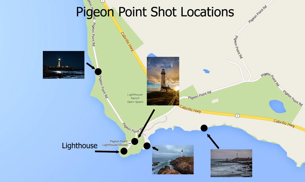 Pigeon Point shot locations