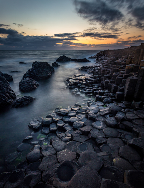 Giant's Causeway after sunset
