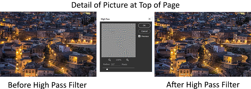 Before and After the High Pass Filter - one of Photoshop's sharpening tools