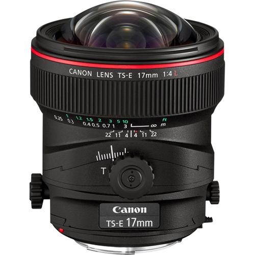 Canon tilt-shift lens showing the tilting and shifting controls available